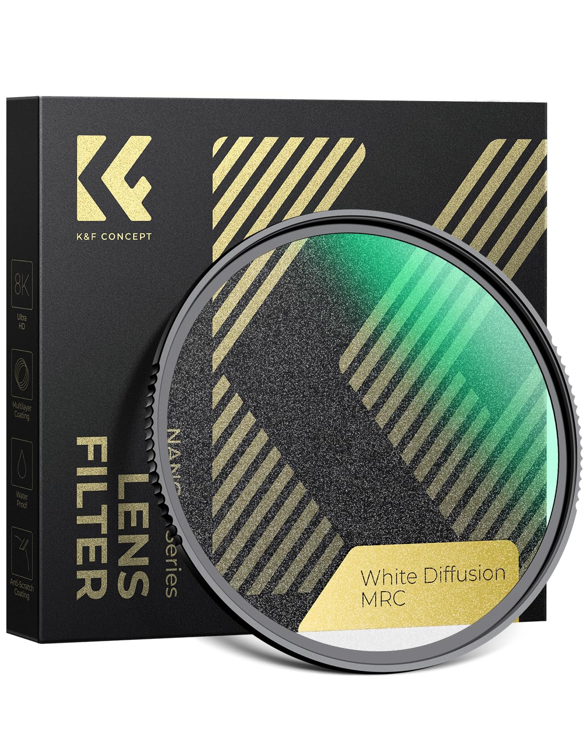 K&F CONCEPT Nano-Xcel Filtro di Diffusione Bianco Mist, Filtro White Pro Mist 1/4 Ultrafine Macro in Vetro Ottico con 28 Strati di Rivestimento Nano per Ritratti e Video