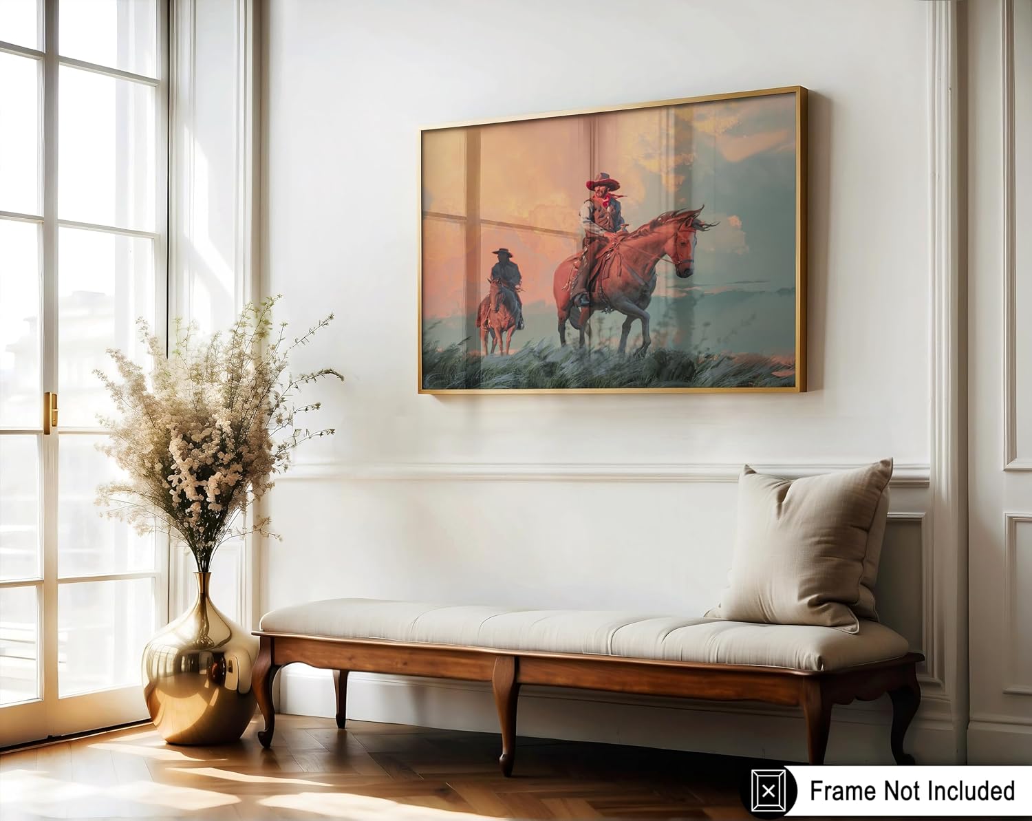 Poster Master Vintage Moody Landscape Print - Retro Cowboy Poster - Wild West Art - Western Wall Design - Gift for Men & Women - Decor for Office, Living Room or Farmhouse - 8x10 UNFRAMED Wall Art
