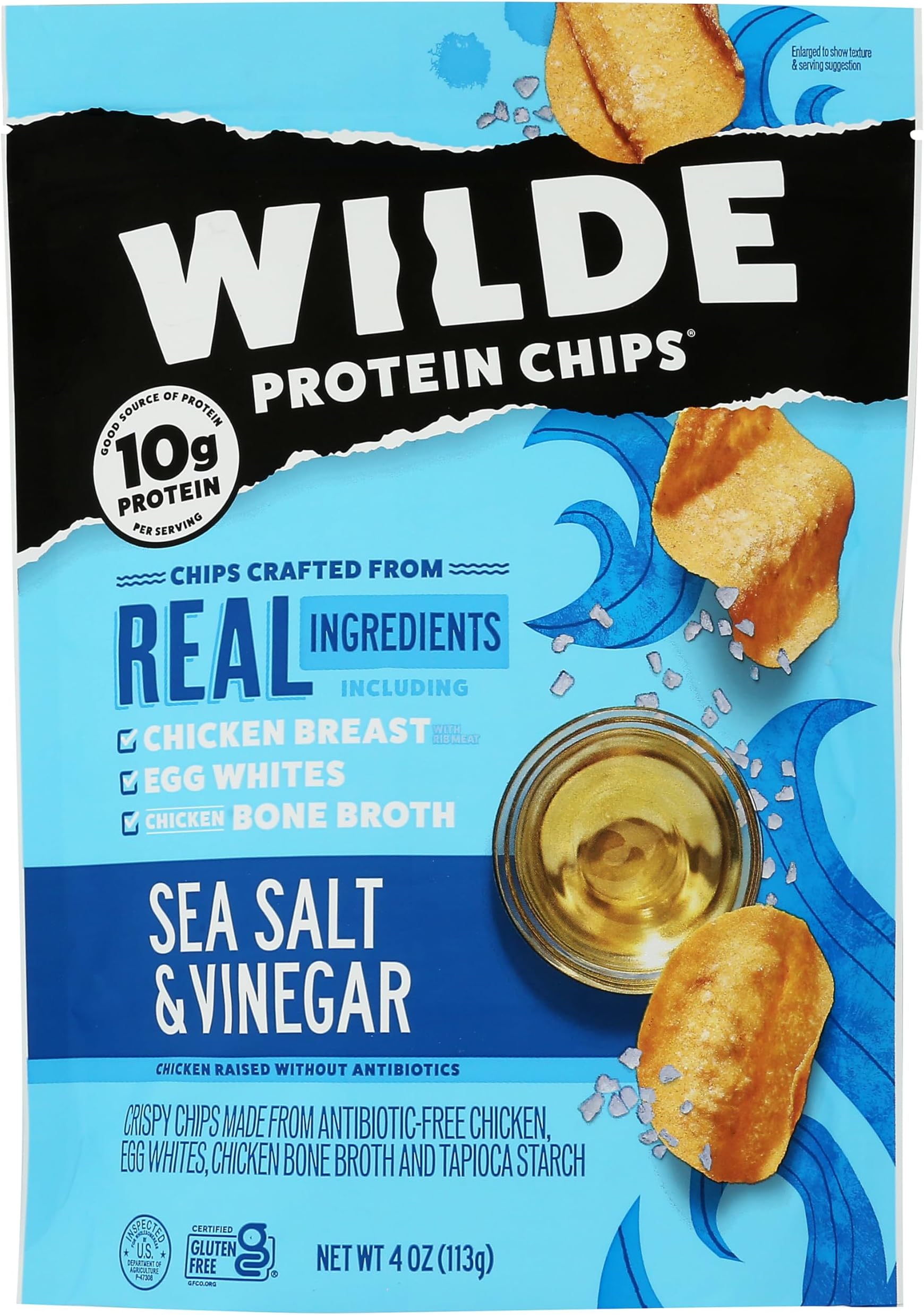 Wilde Snacks Chips Protein Seasalt Vingar 4 OZ