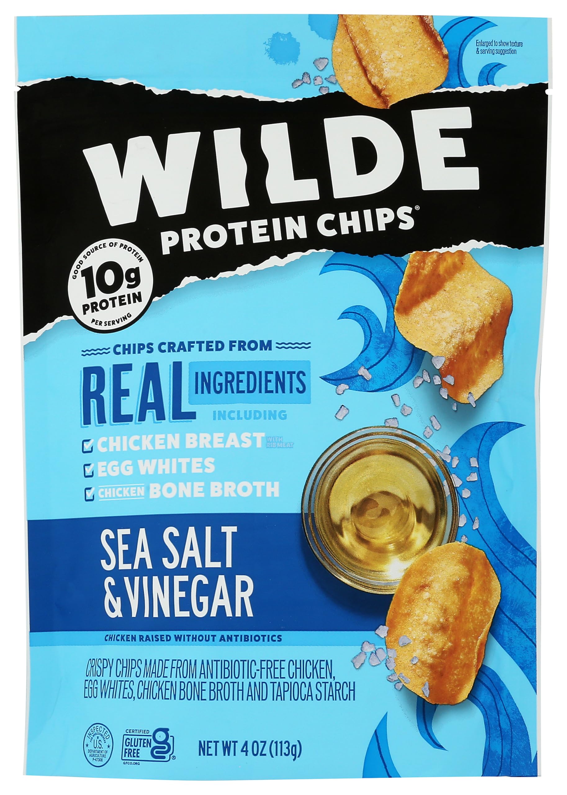Wilde Snacks Chips Protein Seasalt Vingar 4 OZ