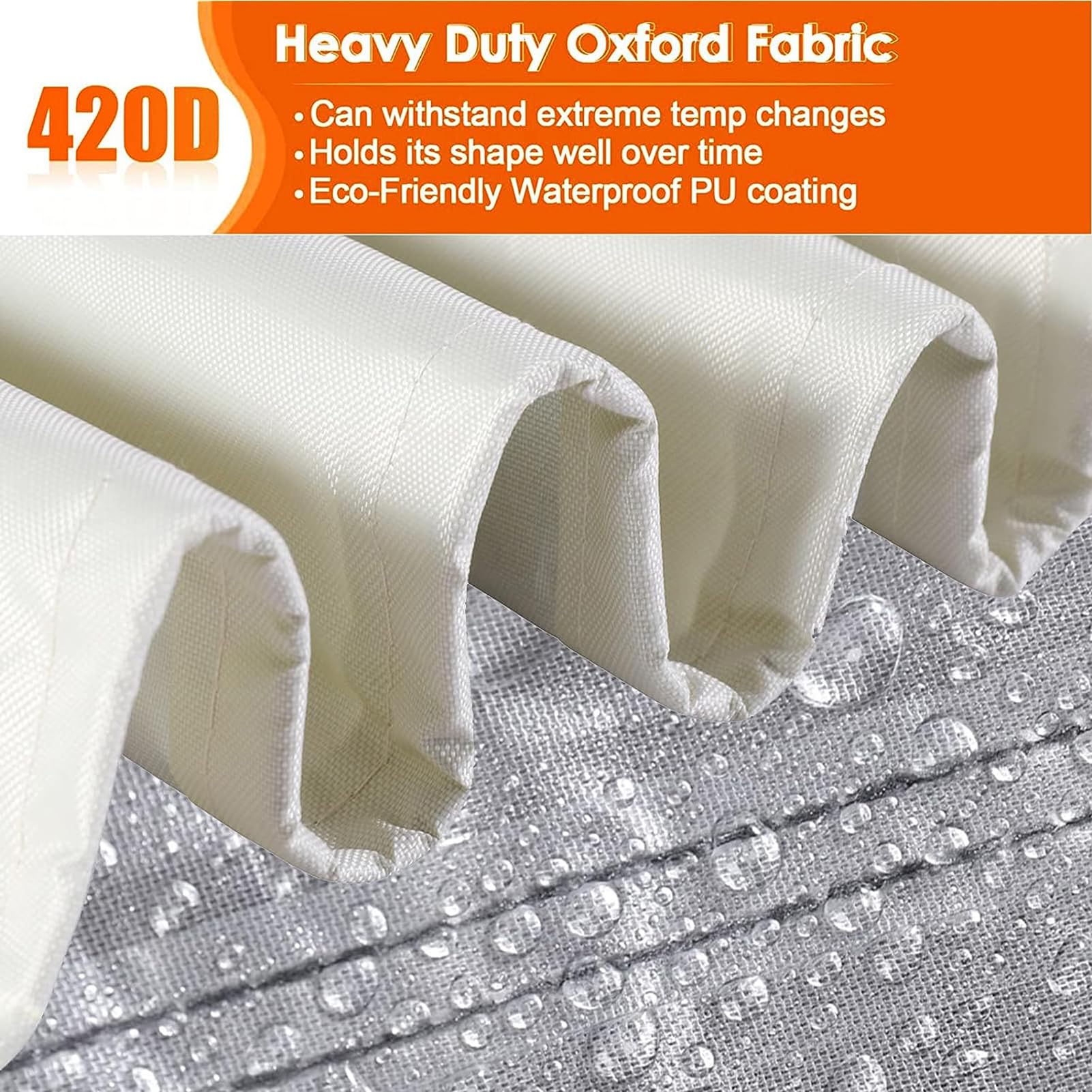 Fundas de sofá de jardín en Forma de L, Tela Oxford 420D, Impermeable Funda Sofa para Exterior, Funda para Muebles de Jardín, para Jardin Sofá Seccional (222x286x78cm,Blanco)
