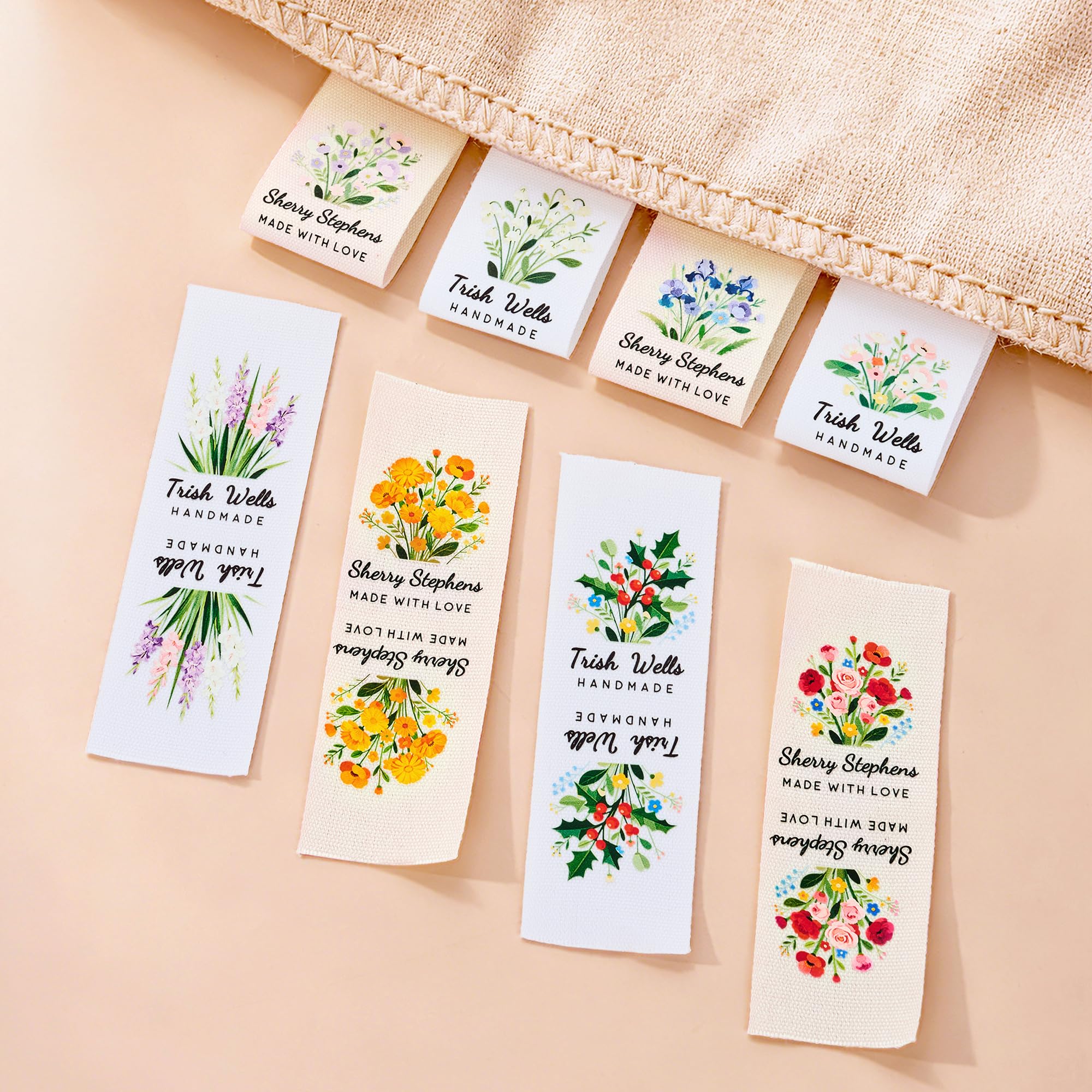Personalised 50PCS Cotton Sewing Labels for Handmade Items