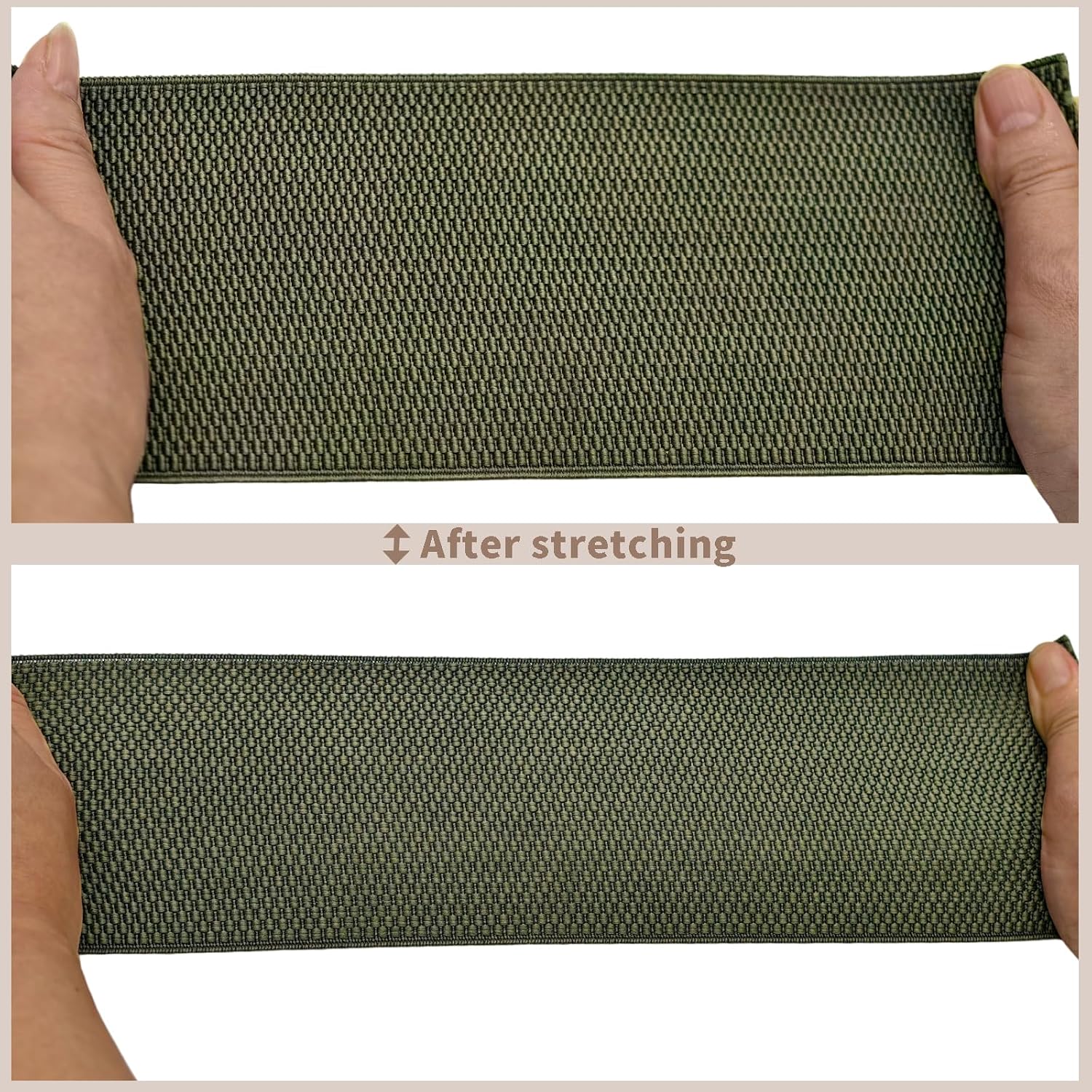 Olive Green Wide Heavy Duty Knit Elastic Band 4 Inch– 10cm 5 Yards Flat Corn Grain Elastic Stretchy Tape with Smooth Soft Back for Waistband,Sewing & Clothing, Pants, DIY Projects &Crafts