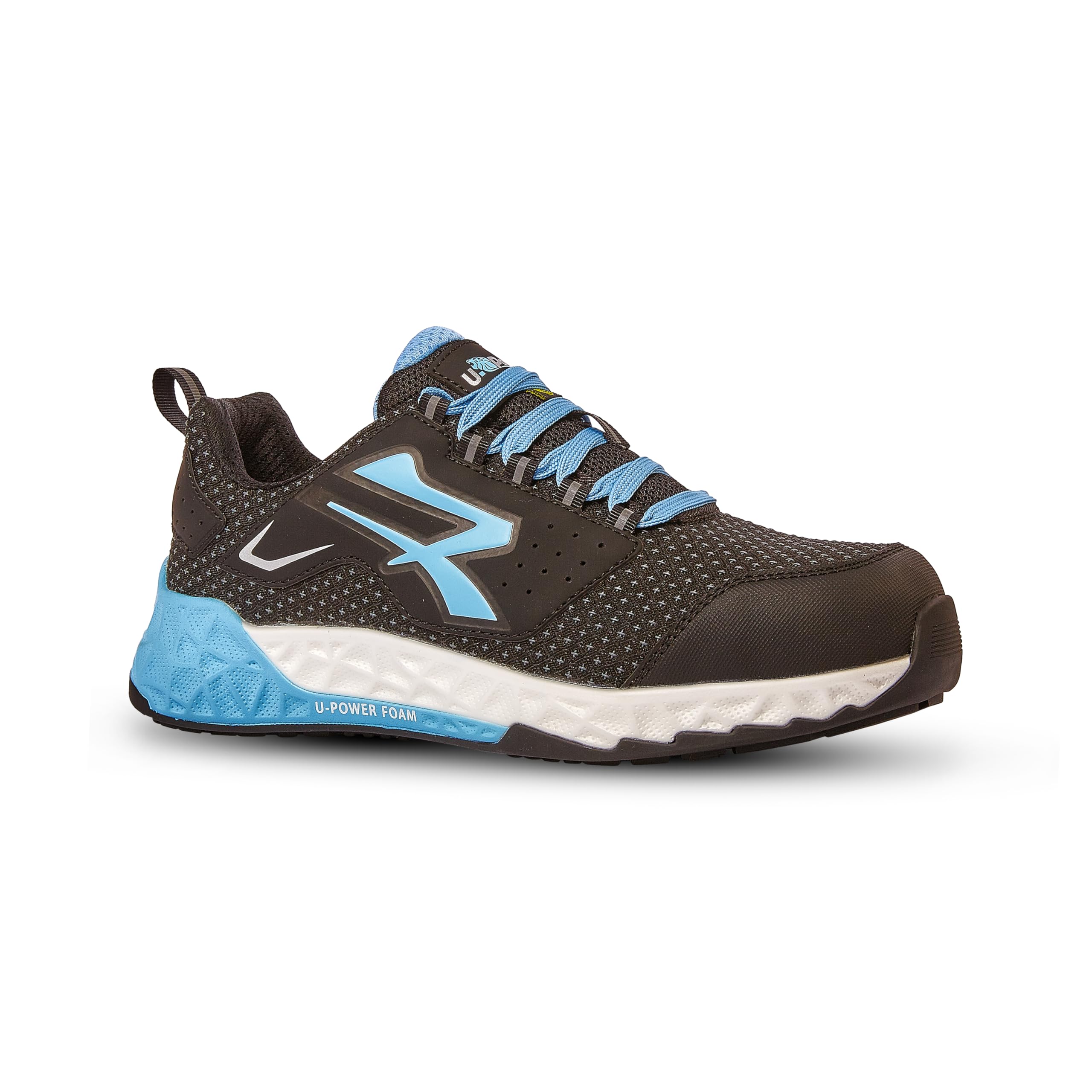 U-Power Don't Worry... BE Happy! Vhagar - Zapatos de Seguridad Profesionales, Unisex, para Adulto, Negro y Azul., 44 EU