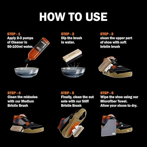 Miniatura 6 de SNEAKARE Shoe Cleaning Kit 100ML Shoe Cleaner, 3 Bristle Shoe Cleaner Brushes, 1 Cleaning Cloth Shoe Cleaner Kit For Sneakers