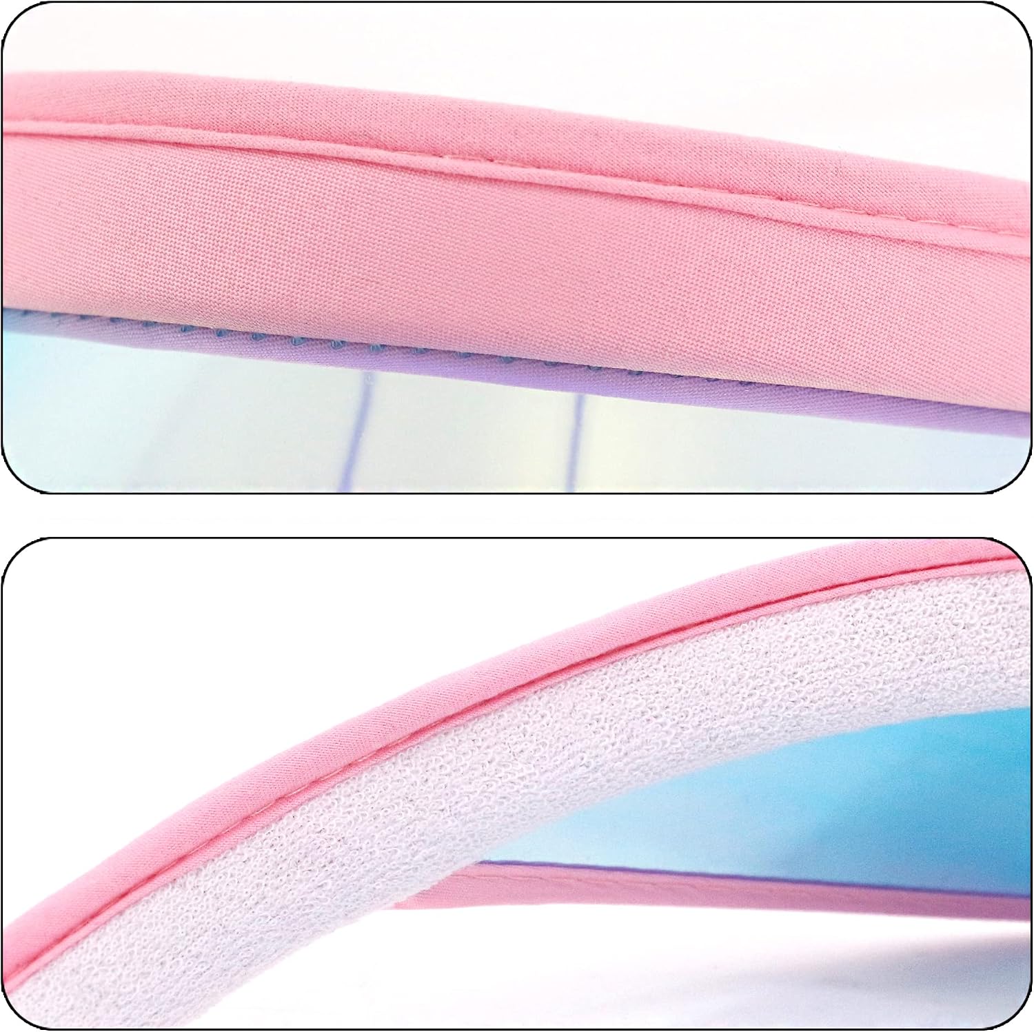 Surkat Women Sun Visors Hologram Wide Brim Thicker Sweatband UV Protective Sportswear Visors Sunhat