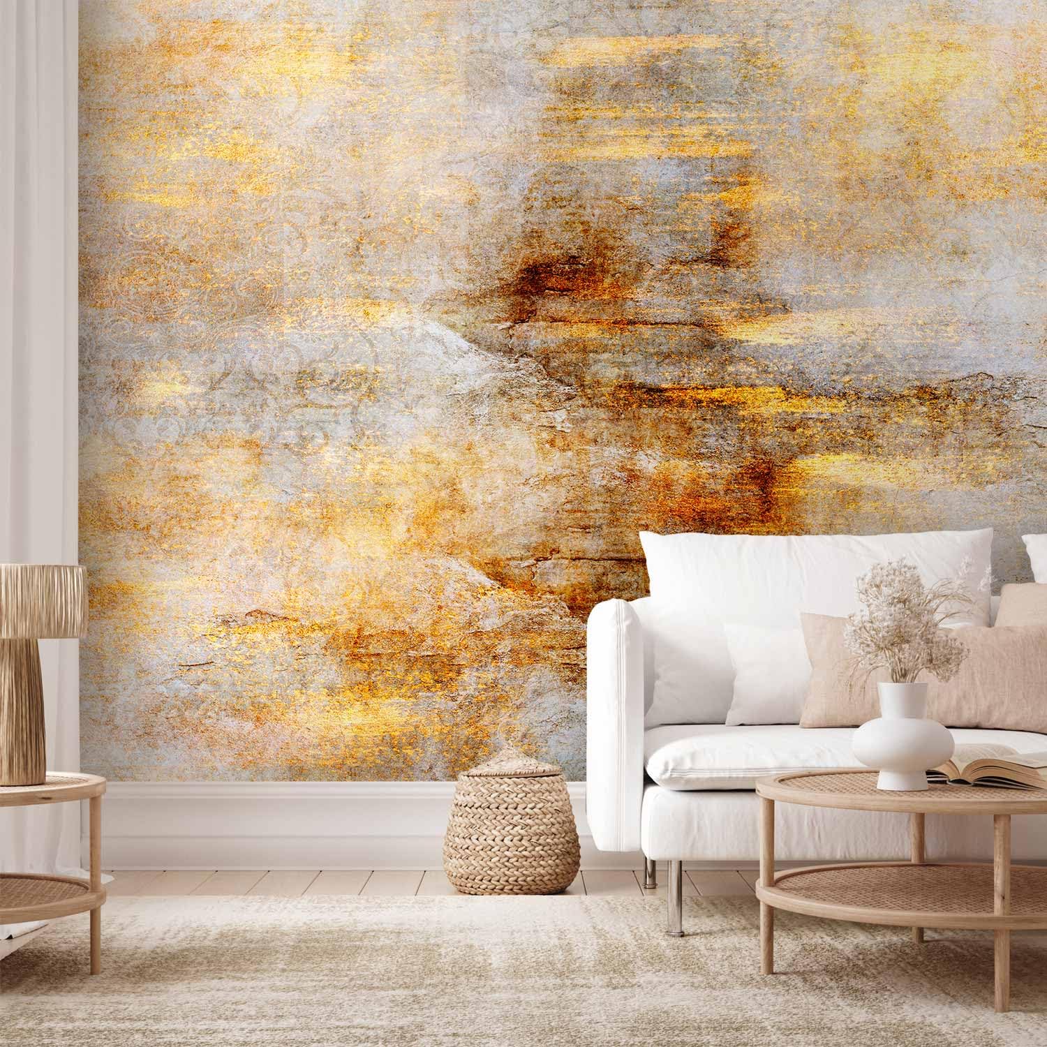 murando - PREMIUM Fototapete XXL Abstrakt 500x280cm - Foto Tapete Wohnzimmer Moderne Vliestapete XXL Wandtapete Motivtapeten Bildtapete 3d Effekt Wand Dekoration Flur Ornament Orient grau