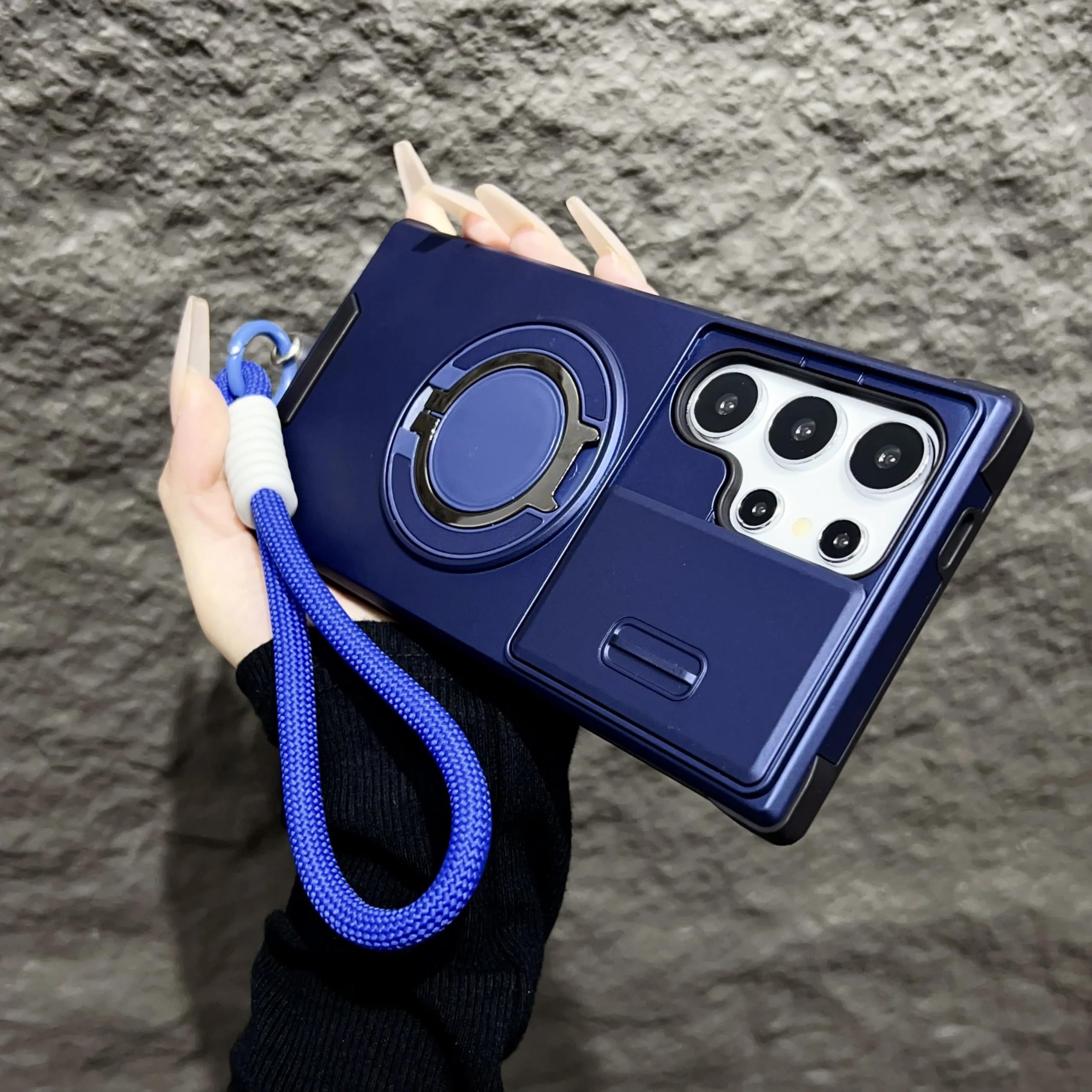 Éviter les rayures d'objectif Galaxy S24 FE avec coque robuste bleue - 8