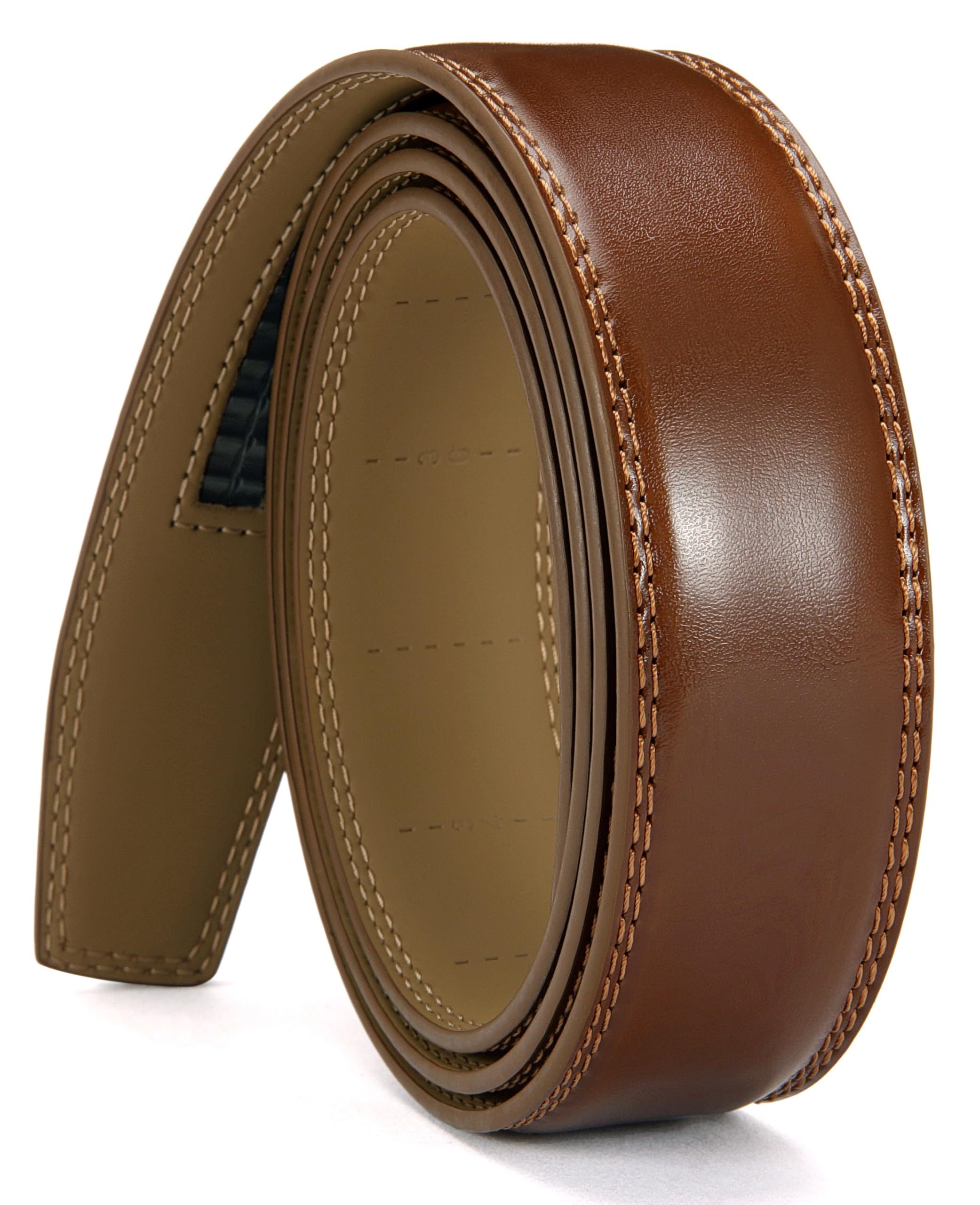 CHAOREN Ratchet Belt Replacement Strap 1 3/8”, Leather Belt Strap for 40MM Slide Click Buckle