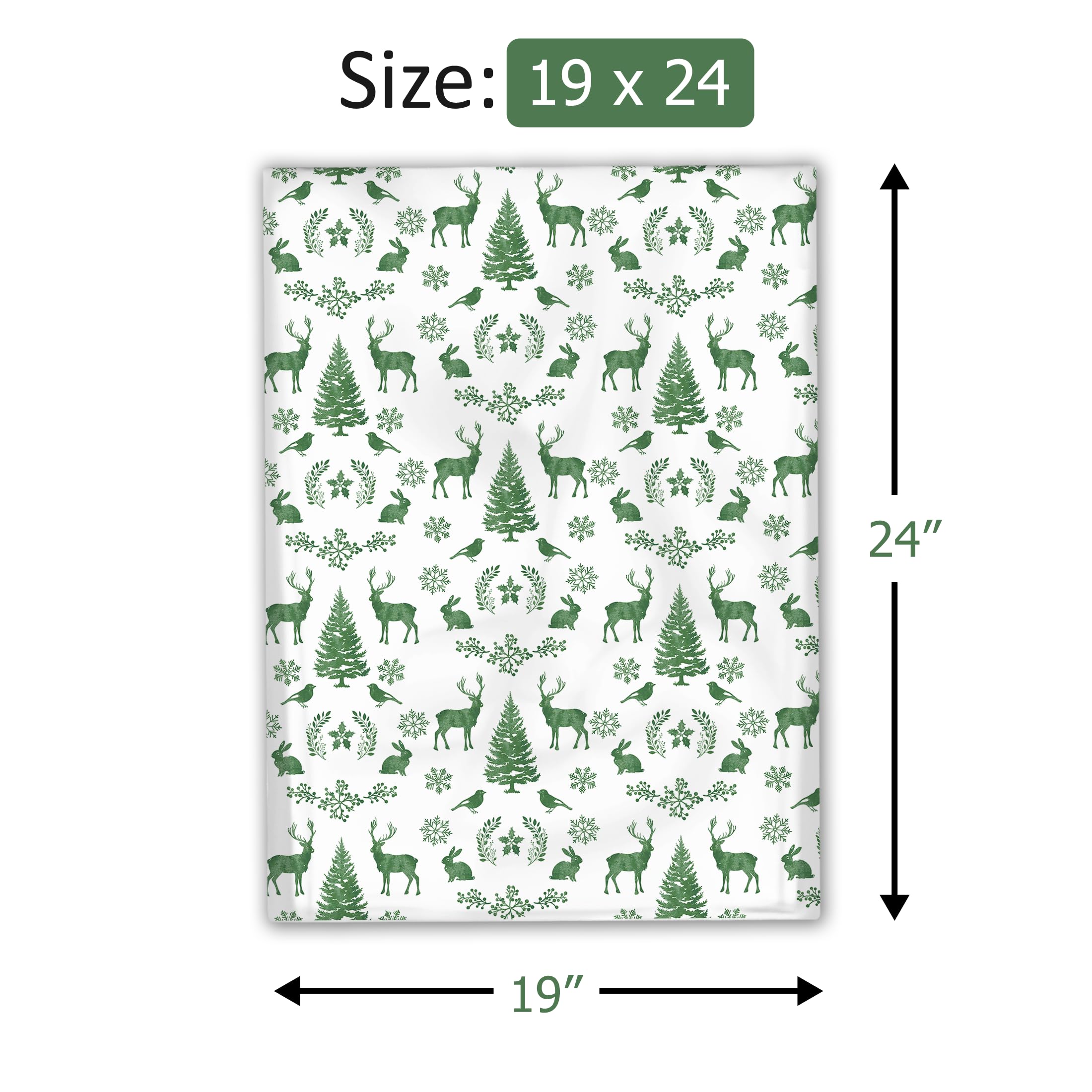 19x24 (25) Inverno Cervo Scena di Natale Designer Poly Mailers Impermeabile Autosigillante Resistente agli strappi Polymailers Buste di spedizione Premium Stampato Borse per piccole imprese