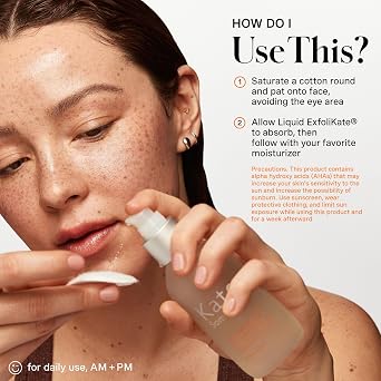 Kate Somerville Liquid ExfoliKate Triple Acid Resurfacing Treatment, Clinically Formulated AHA Overnight Facial Exfoliator, Smooths Skin and Minimizes Pores, 4 Fl Oz