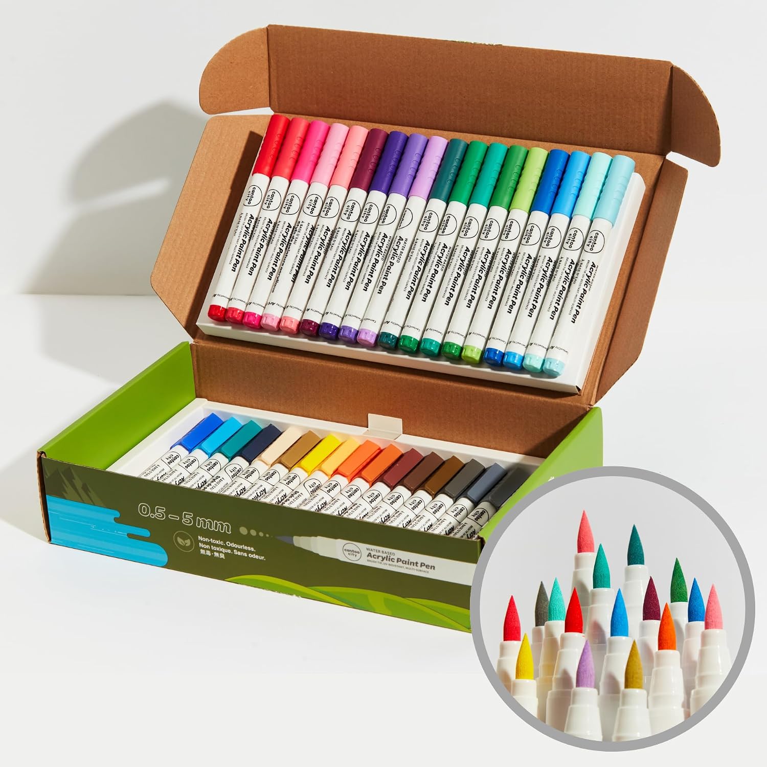 Cantoo City Creator’s Art Bundle – 36 Acrylic Paint Pens + A4 Sketchbook | Paint Marker Set for Artists, Crafters, Beginners | Waterproof, Multi-Surface | Art Supplies Gift Kit for All