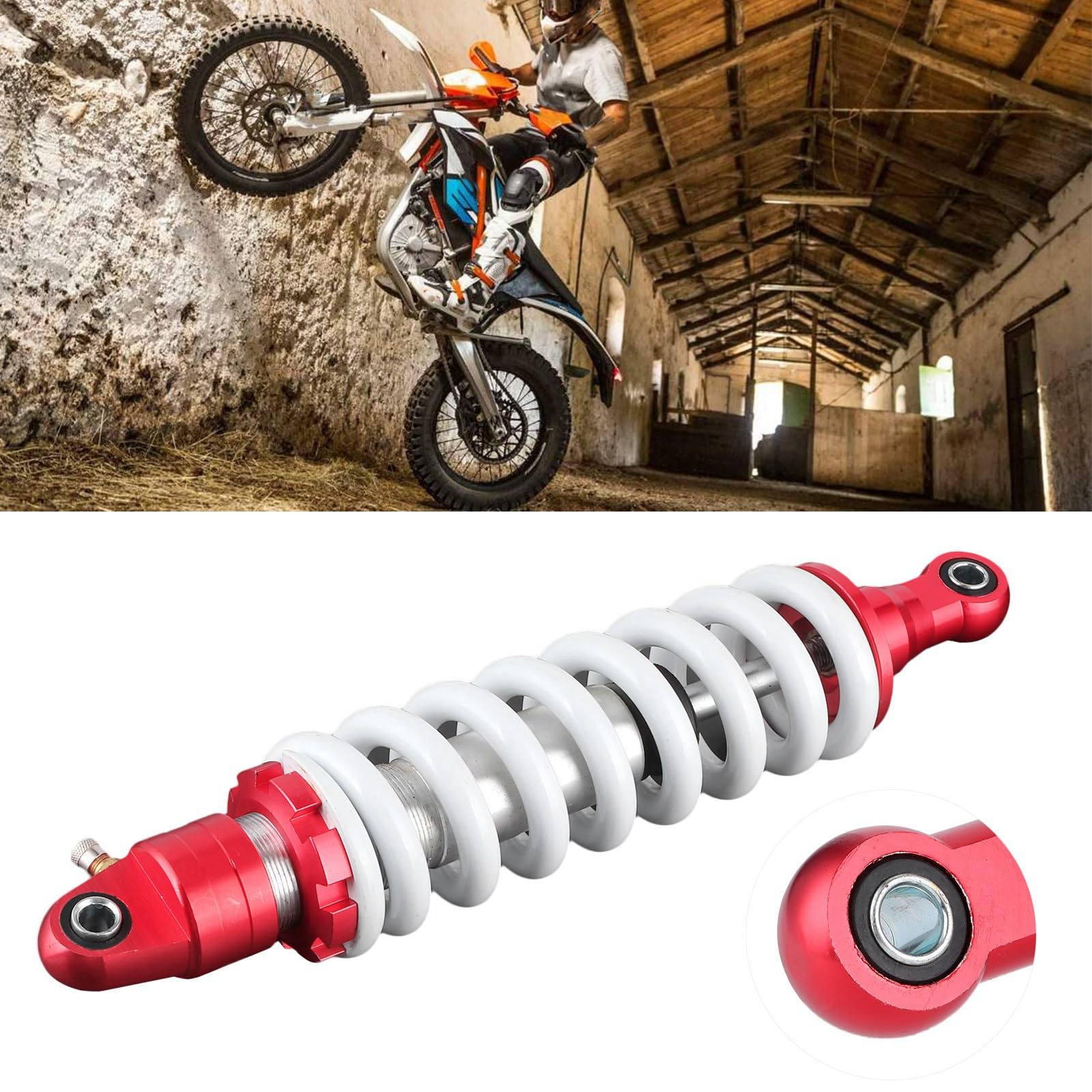 Qiilu tylny amortyzator uniwersalny 330mm tylny amortyzator regulowane tłumienie dla Pit Quad Dirt Bike ATV