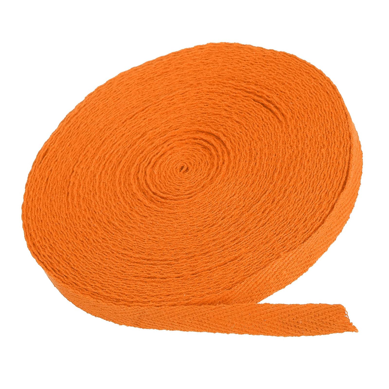 MACHSWON Cotton Twill Tape 3/8 Inch 10 Yards 100% Cotton Ribbon Bias Binding Tape Herringbone Webbing Trim for Sewing Gift Wrapping Craft DIY Orange — image 1