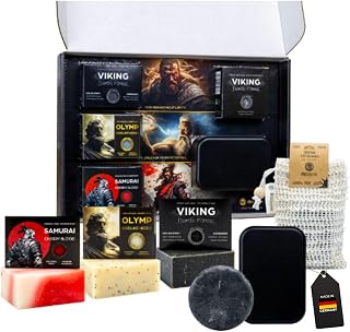 MEDUNA Mega Seifen Bundle 3 x 100g feste Naturseife + festes Shampoo + Aufbewahrung - Handmade Soap - Pflegeseife - Körperseife für alle Hauttypen - Geschenk Männerpflege Set - Made in Germany