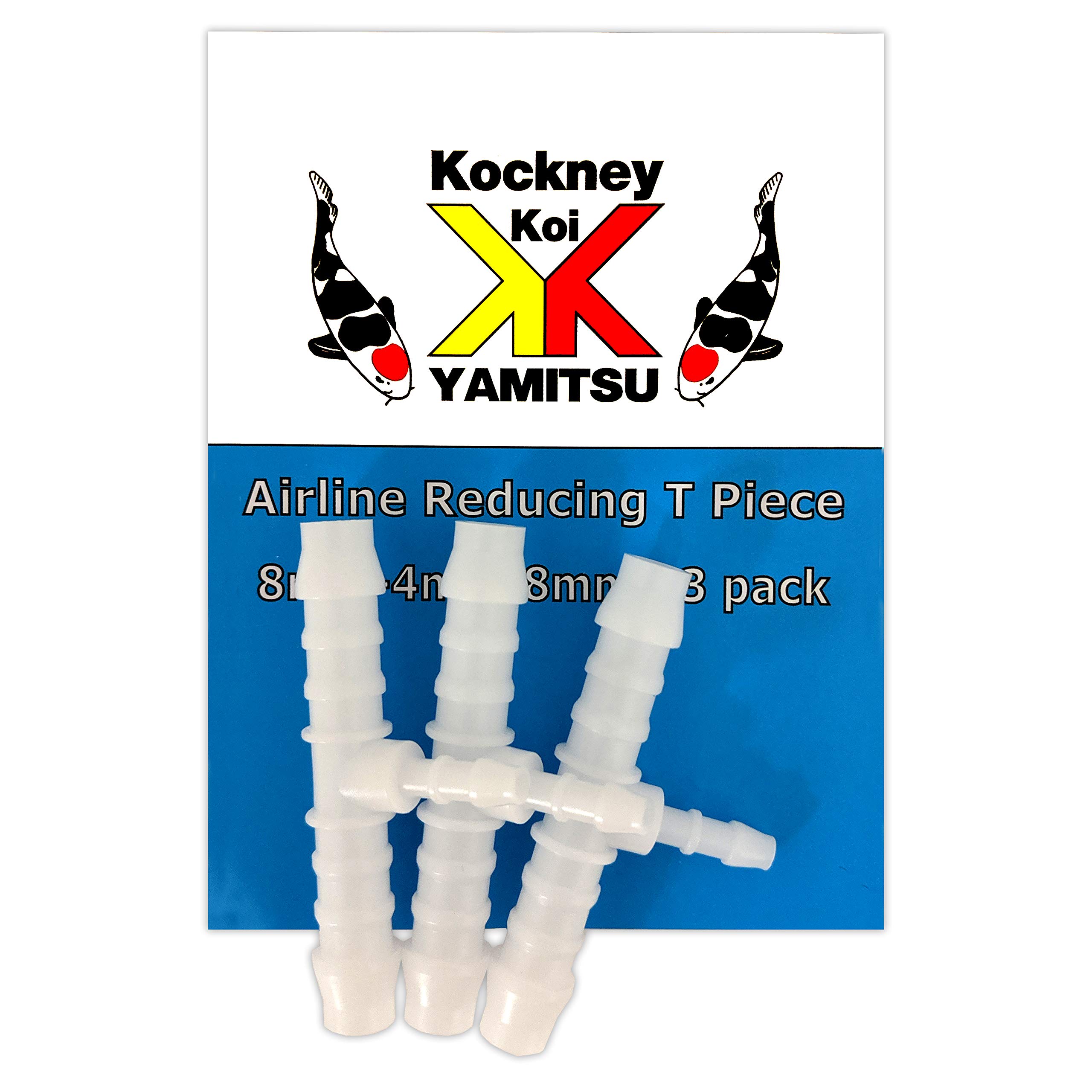 Kockney Koi 8mm-4mm-8mm Pond Airline Reducing T Piece (3pk)