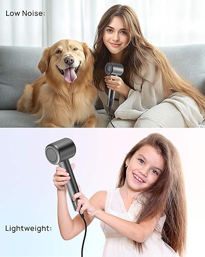 Miniatura 7 de Secador de pelo, secador de pelo iónico de alta velocidad de bajo ruido para secado rápido, regalos de cumpleaños de Navidad para mujeres, hombres,