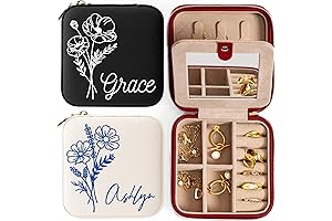 SOUL MAMAPersonalized Name Jewelry Travel Organizer for Women & Girls