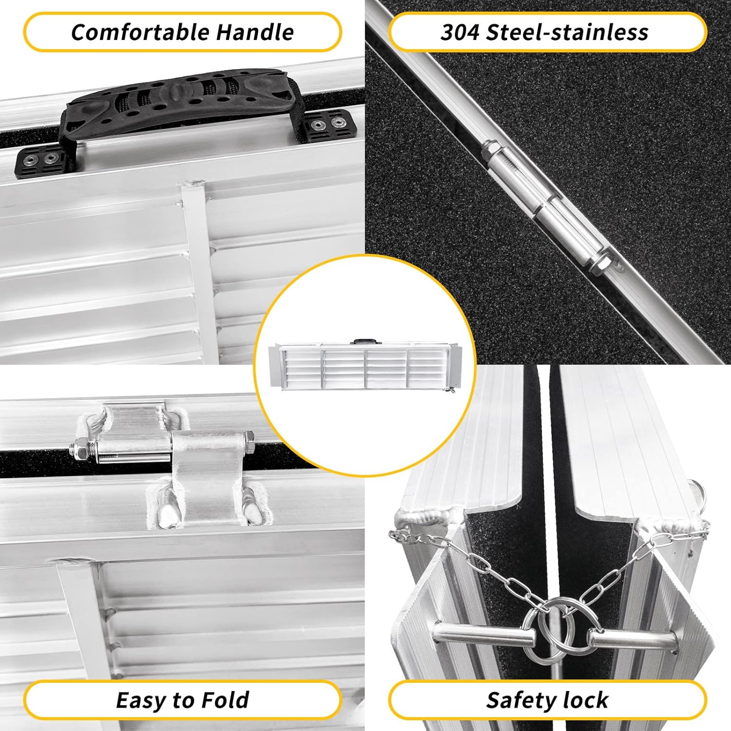 Buy 4FT Wheelchair Ramp NonSkid Folding Aluminum Wheelchair Ramp