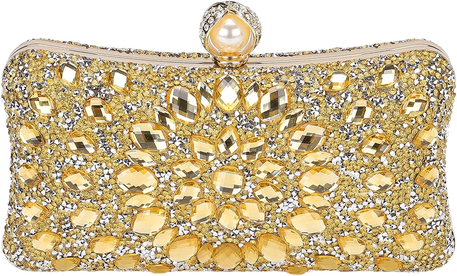 uxcell Evening Bag for Women, Sparkly Crystal Rhinestone Clutch Purse with Chain Strap Shoulder Bag