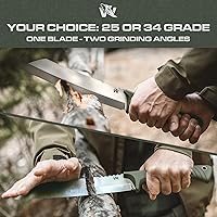 Vista 4 de ODENWOLF W Machete – Machete de supervivencia de espiga completa con funda – Cuchillo machete fuerte de acero D2 para cortar árboles, para trabajo