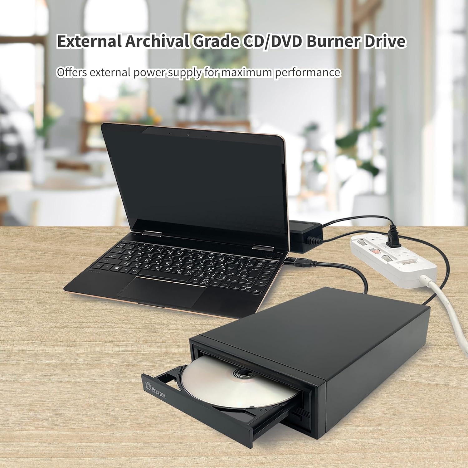 Vinpower 24X DVD CD External Burner Drive Bundle with Archival Grade M-Disc, Free PlexTools Pro, Burning Software, USB 3.0 External DVD Player for Laptop, and External CD Drive for PC