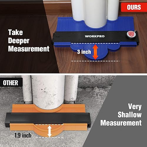 Miniatura 7 de WORKPRO Medidor de contorno conectable (10+10 pulgadas), duplicador de perfiles con cerradura, copia con precisión forma irregular, regalo para