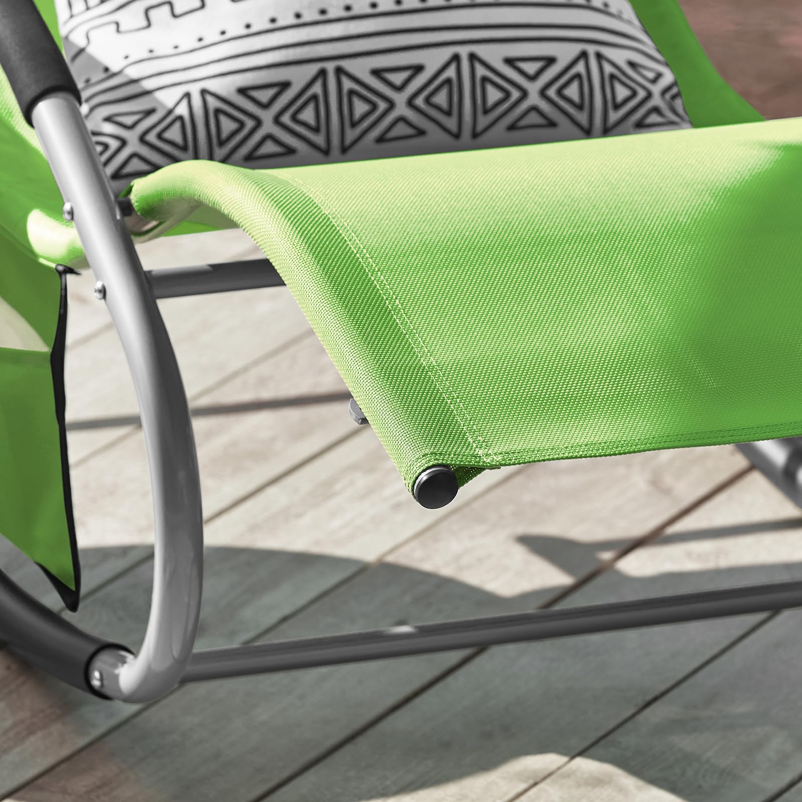 SoBuy Lettino a Dondolo da Giardino in Textilene Verde 150x63x87cm OGS28-GR