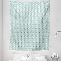 Vista 4 de Ambesonne Eastern Tapestry, Traditional Design Conceptual Art Sea Inspired Waves Retro Floral, Fabric Wall Hanging Decor for Bedroom Living Room