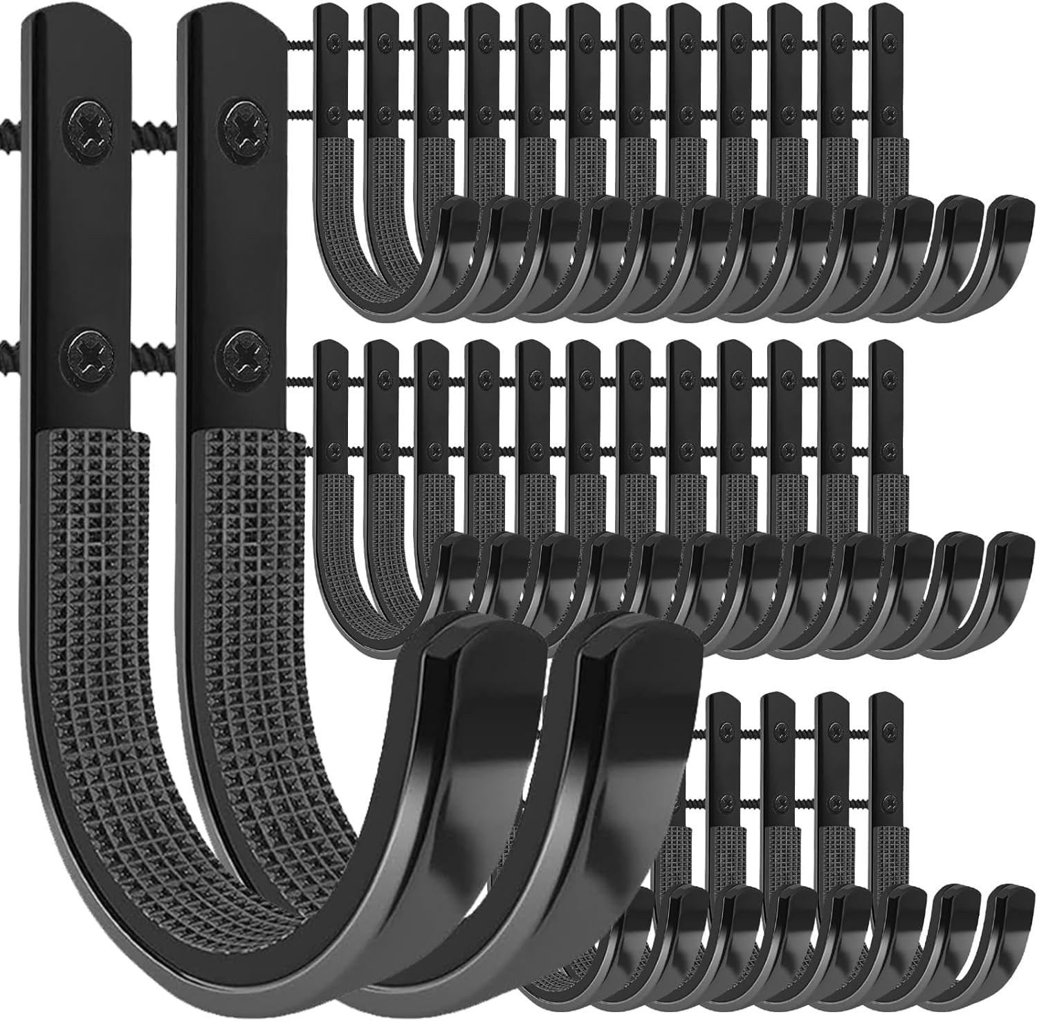 - 34 Pack Gun Rack Wall Mount, Gun Rack Bulk for Wall, Horizontal Metal Gun Rack for Rifle, Shotgun, Bows, with Soft Padding, Gun Mount Holder Hooks for Wall Storage