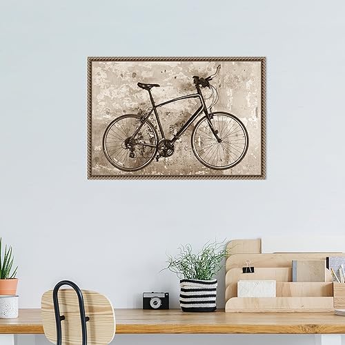 Miniatura 5 de Amanti Art Framed Canvas Wall Art 16x23 Bike by Deborah Revell, Framed Wall Art Canvas, Transportation Artwork, Traditional Decor, Medium Poster
