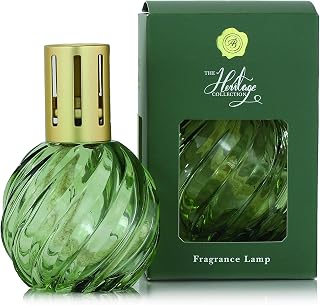 ASHLEIGH & BURWOOD The Heritage Collection - Lámpara de fragancia de cristal en espiral, color verde