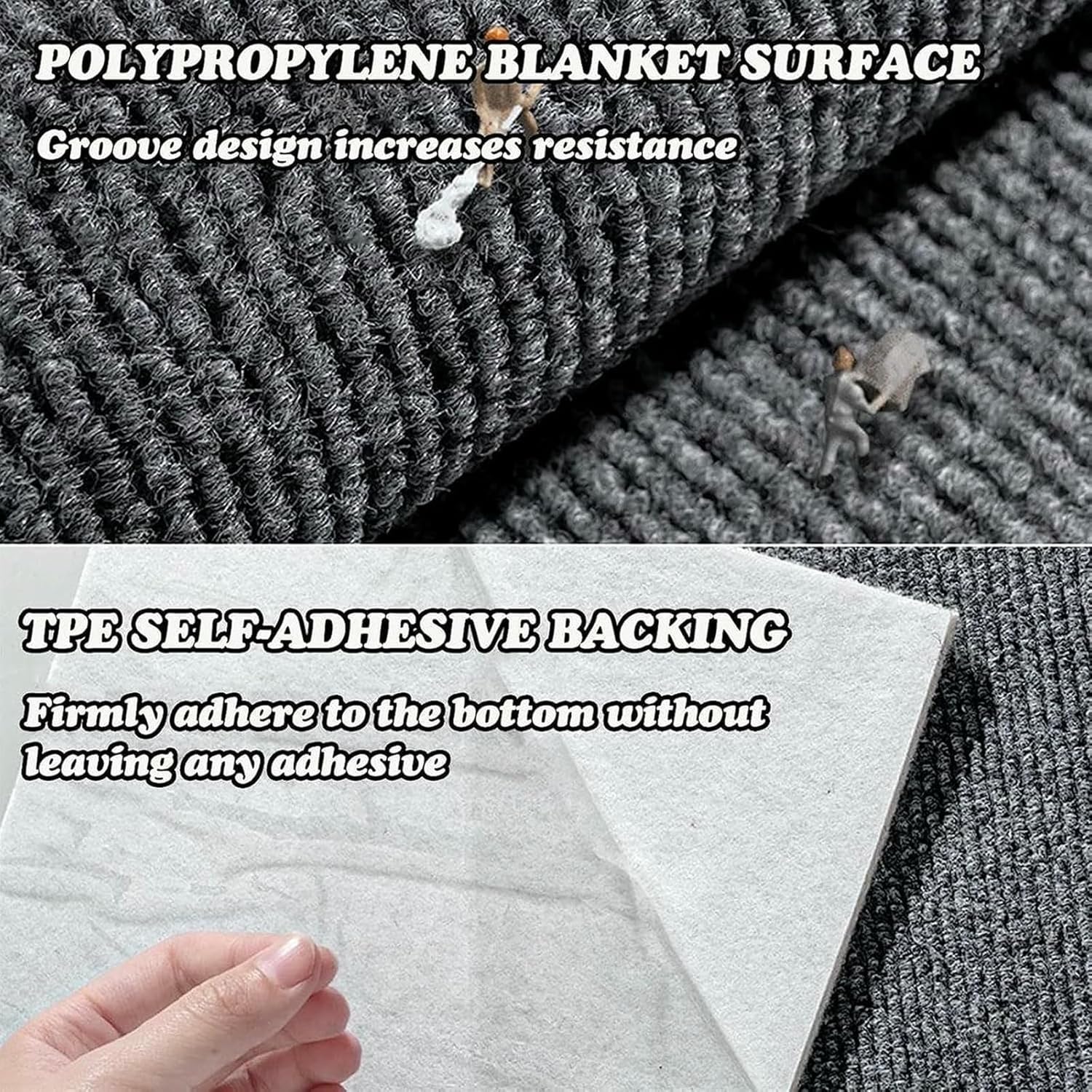 Self Adhesive Carpet Tile, 20 * 20in Squares Peel and Stick Carpet Floor Tiles,Anti-Slip Washable DIY Floor Mat for Home Office Living Room~/