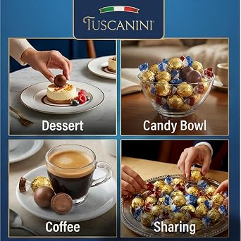 Tuscanini Fine Italian Chocolate Truffles Gift Box (15 Truffles) | Assorted Milk, Dark & Hazelnut Milk Truffles | Imported from Italy | Ready-to-Gift | Perfect for Valentines