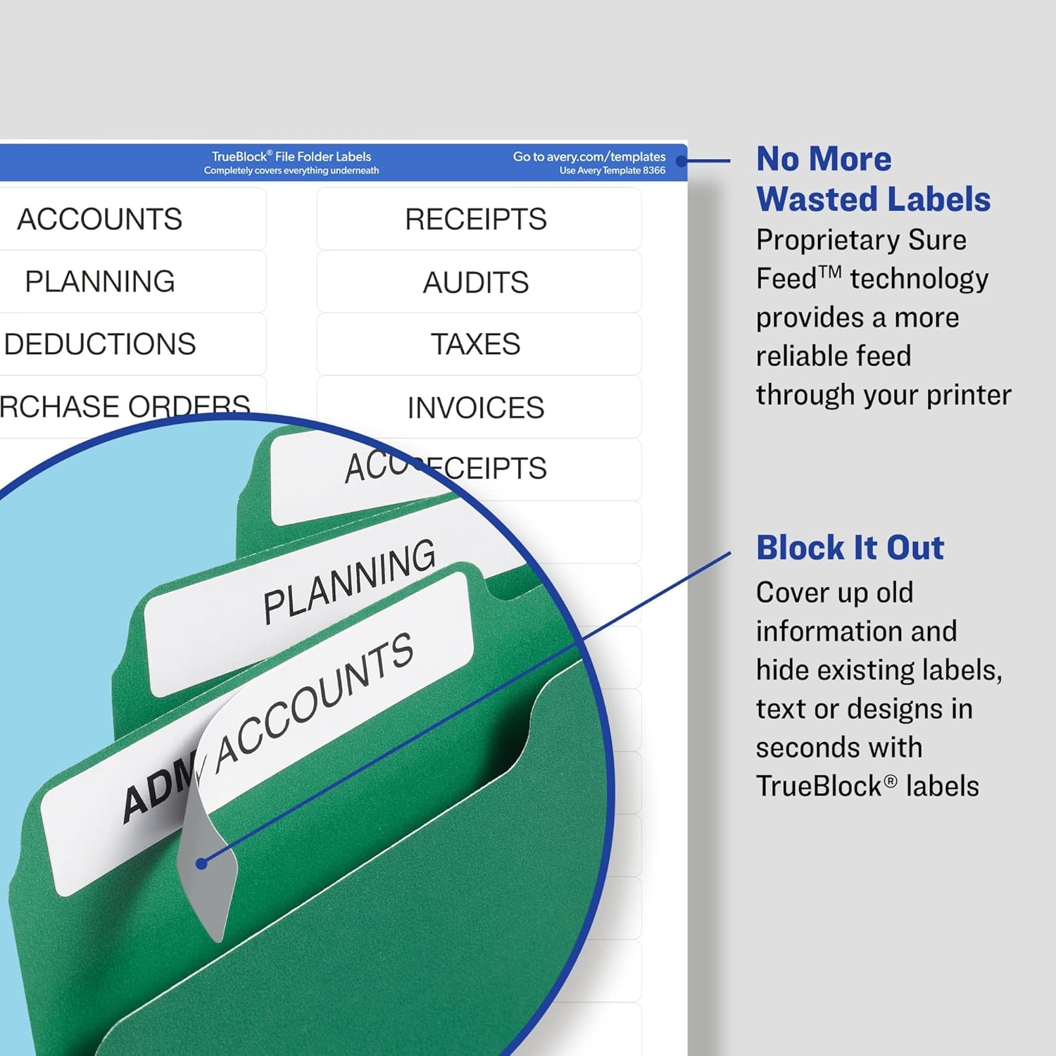 Avery TrueBlock File Folder Labels 5366 Instruction Manual