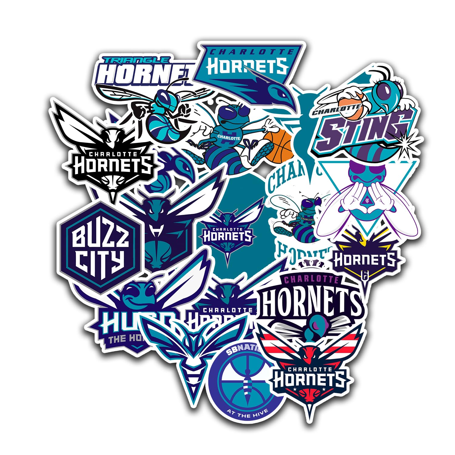 Stickers Charlotte Hornets : personnalisez votre gourde et ordi portable facilement