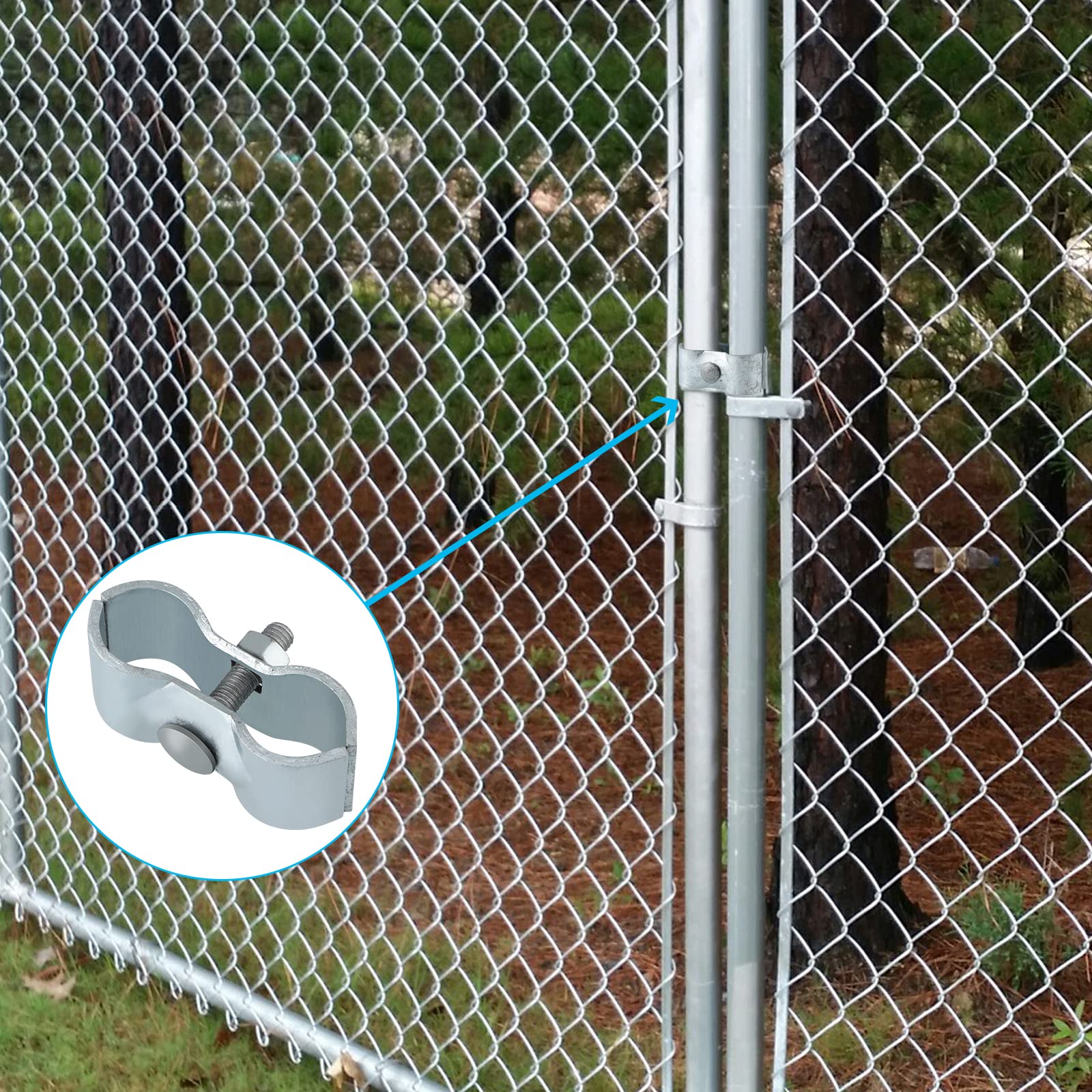 Amazon.com : Skelang 4 Pcs Chain Link Fence Panel Clamp, Kennel Fence  Connector for 1-3/8
