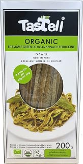 Tastell Organic Edamame Green Soybean Spinach Fettuccine, 200 grams