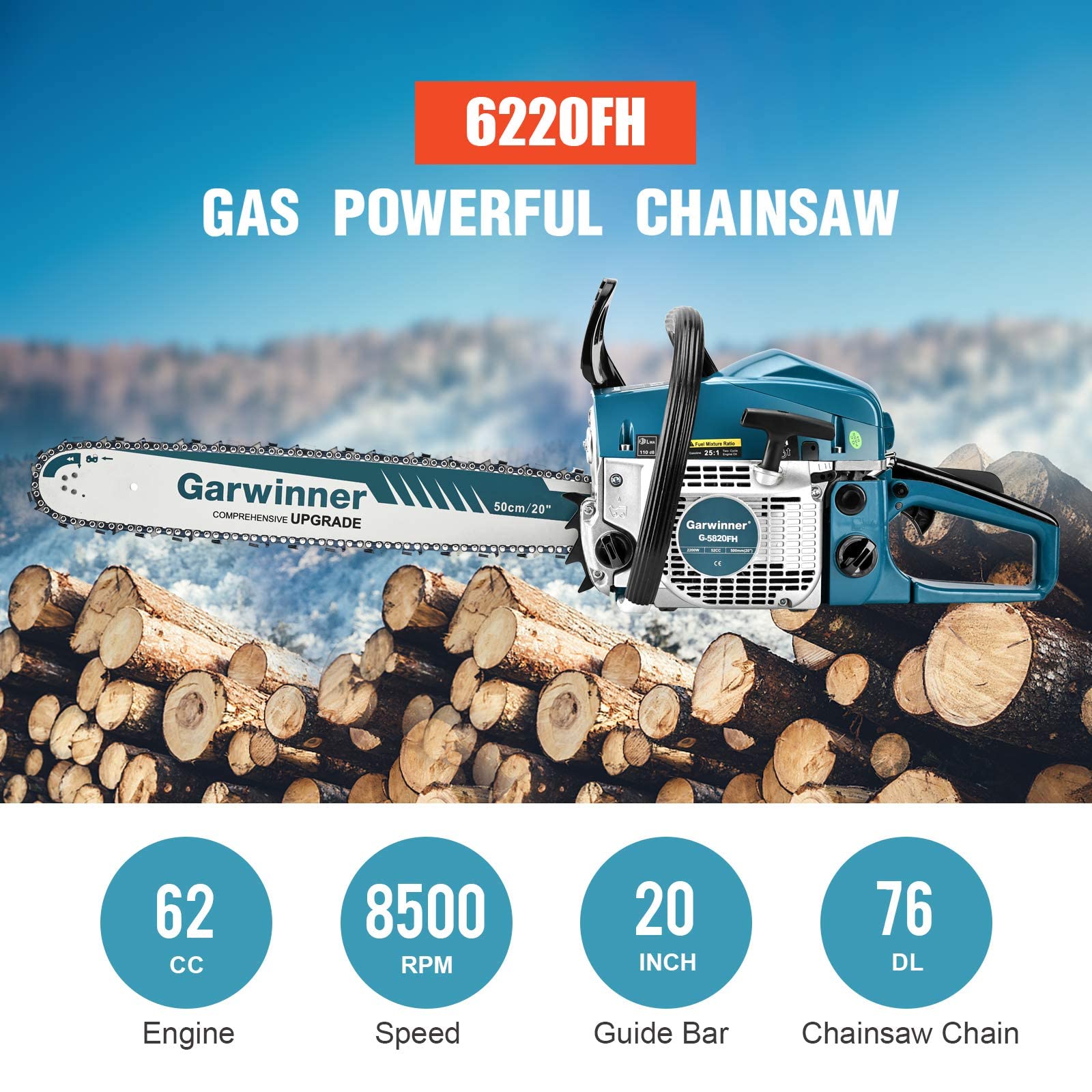 Gas Chainsaws - 20 Inch Power Chainsaw -5 Gas Chainsaws - 20 Inch Power Chainsaw -5