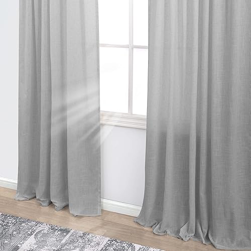 Miniatura 109 de KOUFALL Cortinas transparentes de lino de 90 pulgadas, cortinas para Sala Modernas 2025 De Lino Elegantes, cortinas personalizadas con pestaña