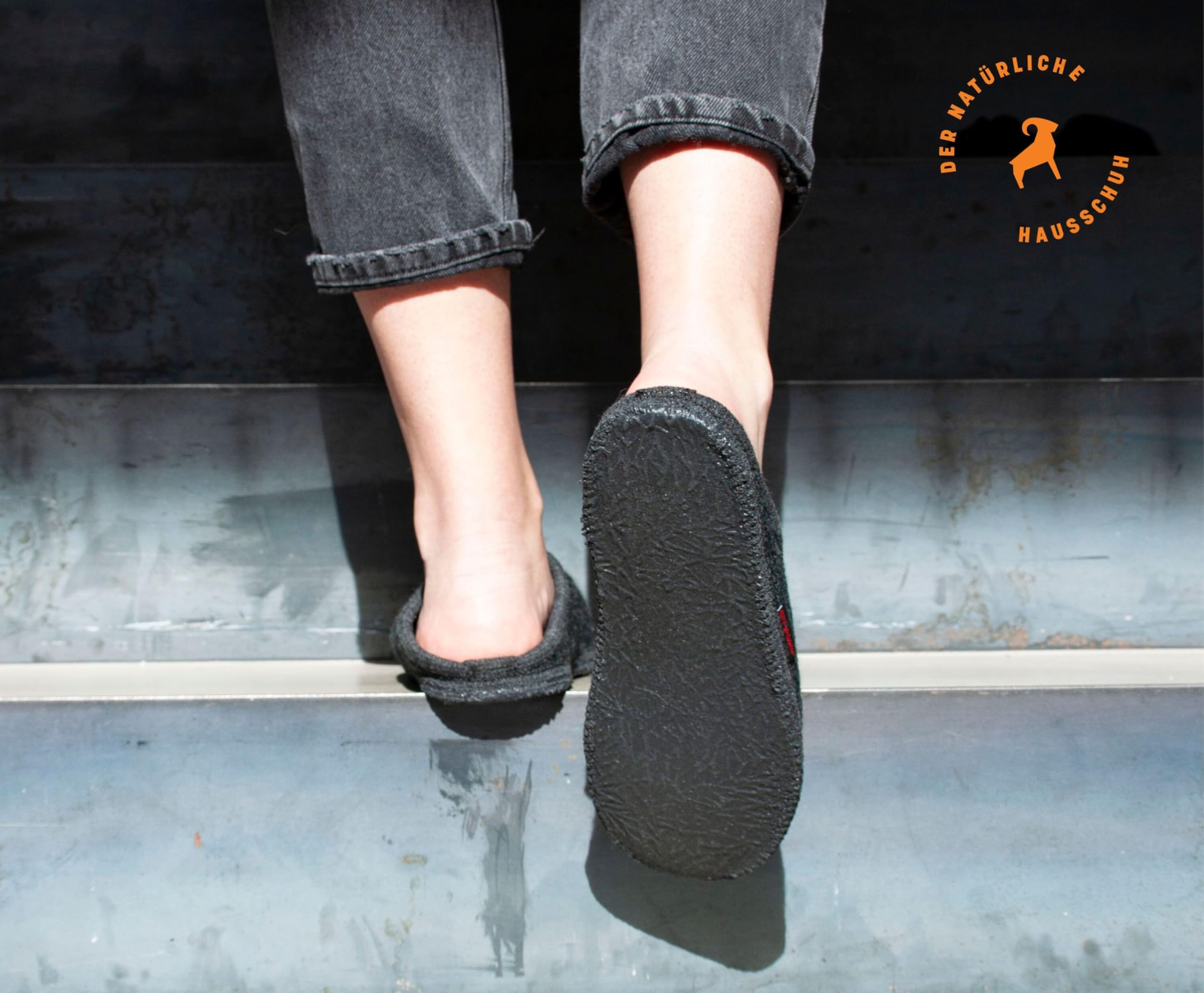 Filzpantoffeln Grainau aus Mulesing-freier Schaf-Schurwolle – Handgefertigte Hausschuhe aus Wollfilz für Damen & Herren Größe EU 36-46 – Filzclogs mit rutschfester Filz-Latex-Sohle