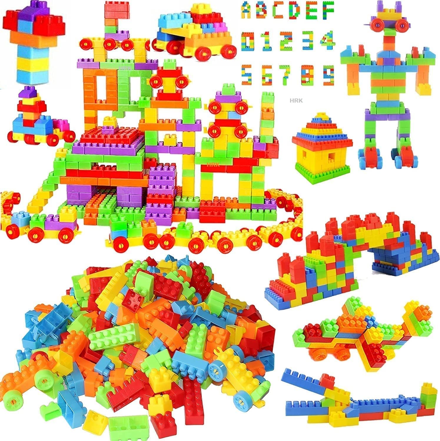 HRK 100+ pcs Education Blocks for Kids, Play Fun and Learning Blocks for Kids Games for Children (Multi-Color) (100+ Block Set)
