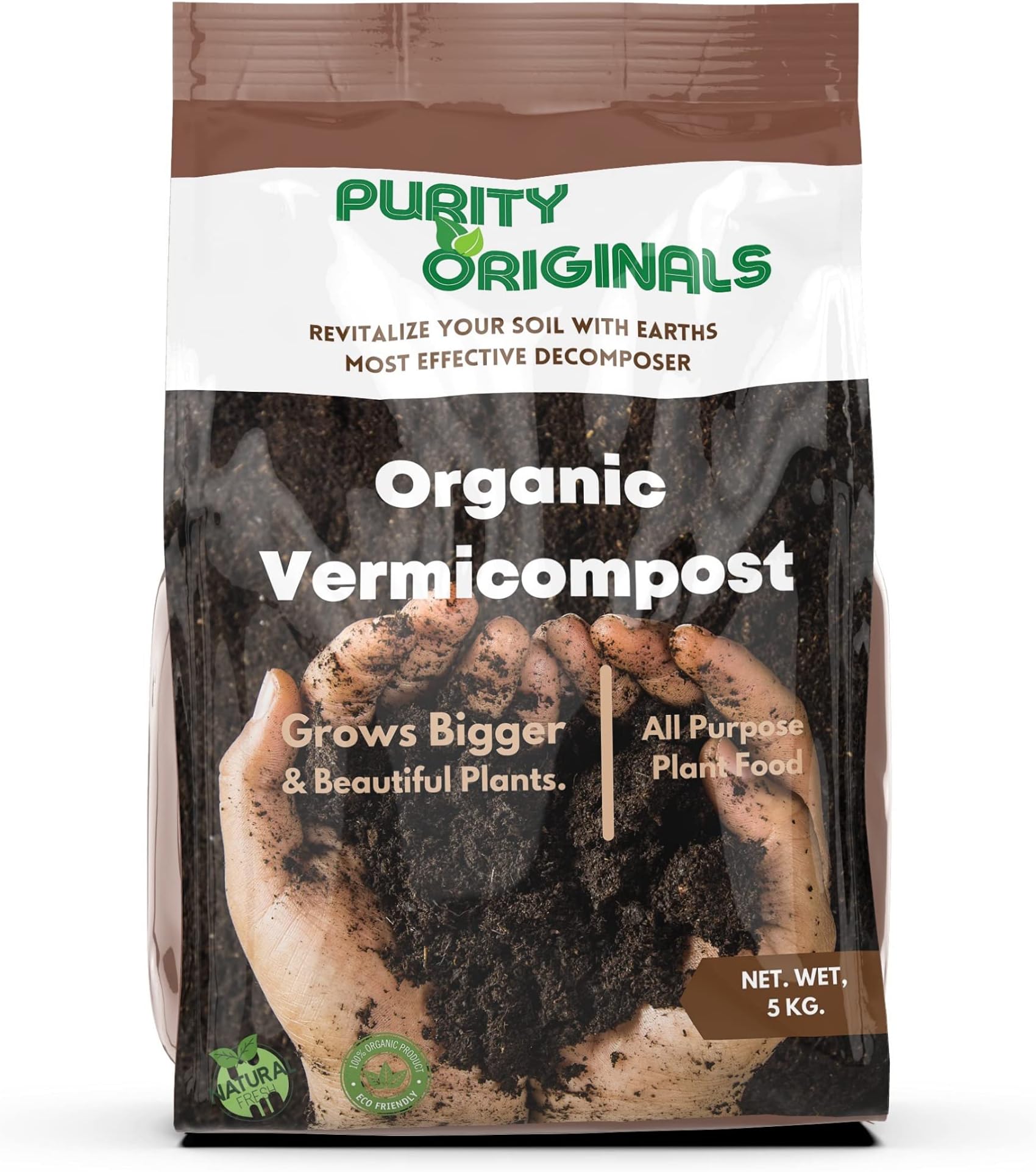 Incozinha Purity Originals Vermi Compost For Home Gardening And Farming - Organic Compost (5Kg)