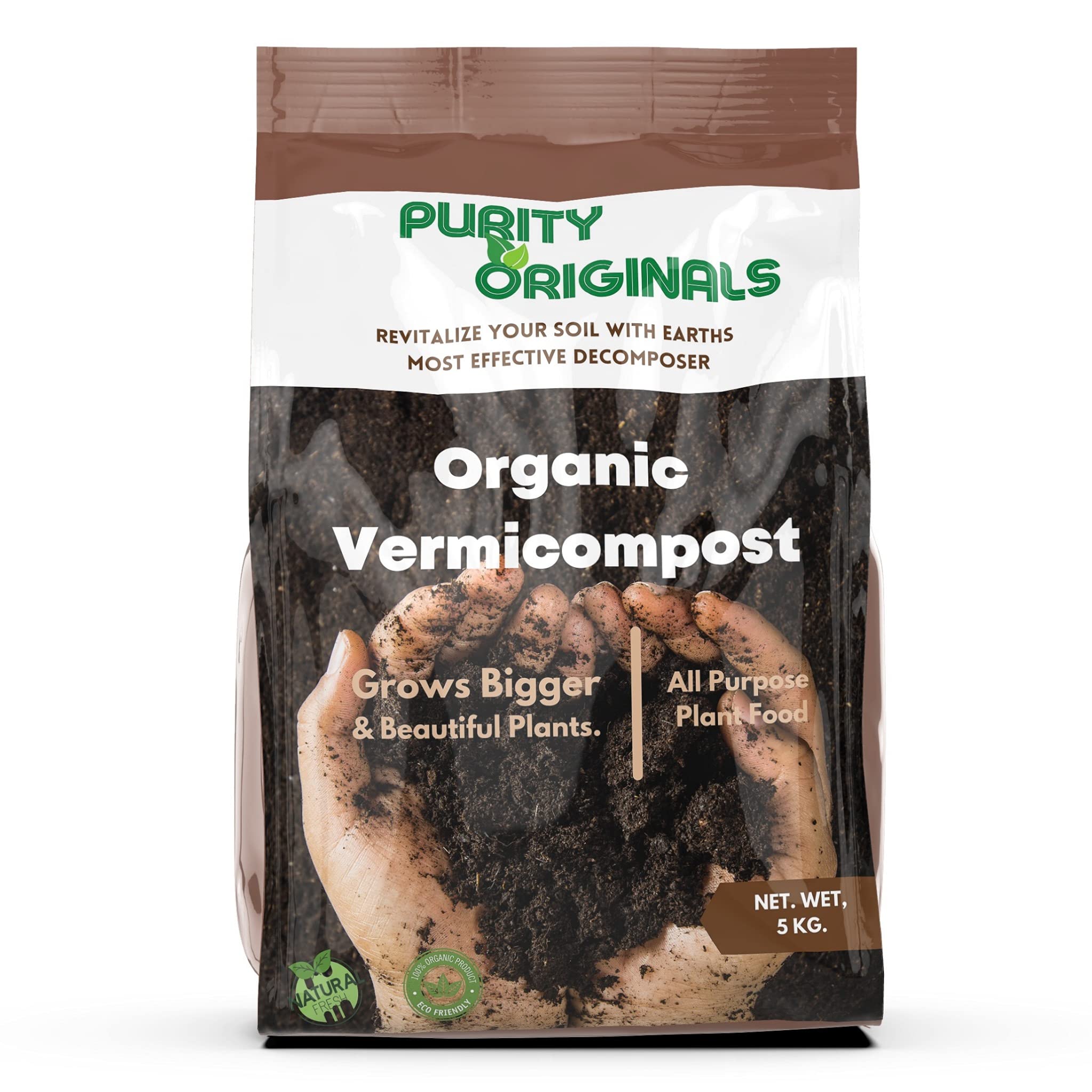 Incozinha Purity Originals Vermi Compost For Home Gardening And Farming - Organic Compost (5Kg)