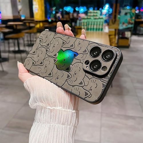 Miniatura 3 de SPOBIT Compatible con iPhone 13 Pro Max, funda láser con bonito patrón de gato para mujeres y hombres, protección completa de la lente de la cámara,