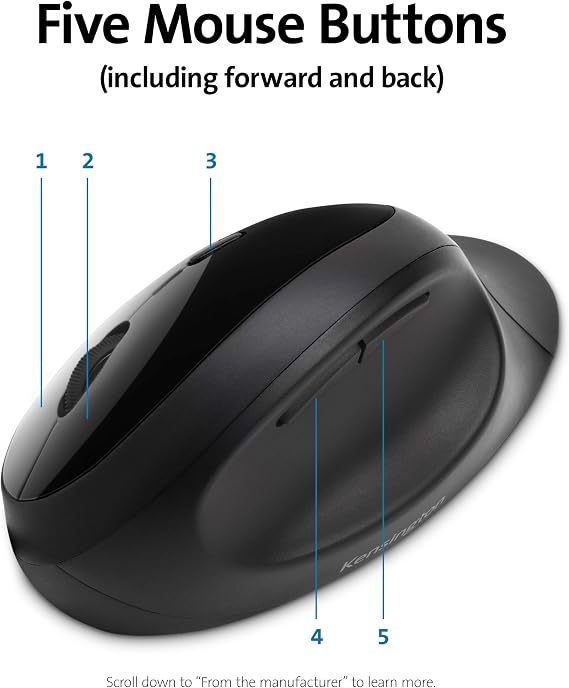 Kensington Pro Fit Ergonomic Wireless Keyboard and Mouse - Black (K75406US)