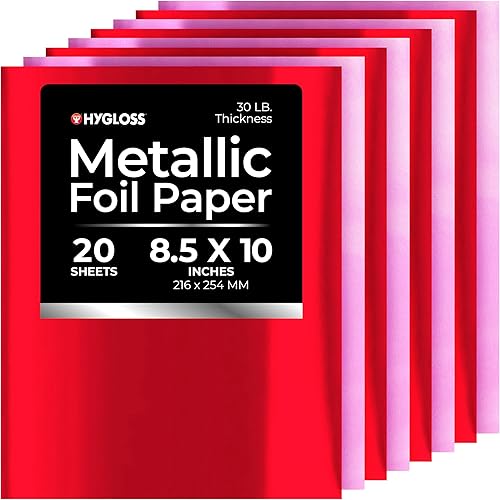 Miniatura 8 de Hygloss Products Papel de aluminio metálico ideal para artes y manualidades actividades en el aula y artistas 85 x 10 pulgadas 2 de cada uno de 10