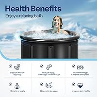 Vista 6 de VIVOHOME Bañera de hielo para atletas y amantes del fitness, bañera de inmersión fría portátil de 33.5 pulgadas de diámetro para terapia