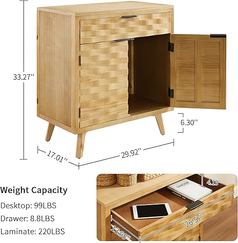 Miniatura 2 de Art Leon Juego de 2 aparadores de bufé gabinete moderno con 2 puertas organizadores y armario de almacenamiento para pasillo entrada o cocina