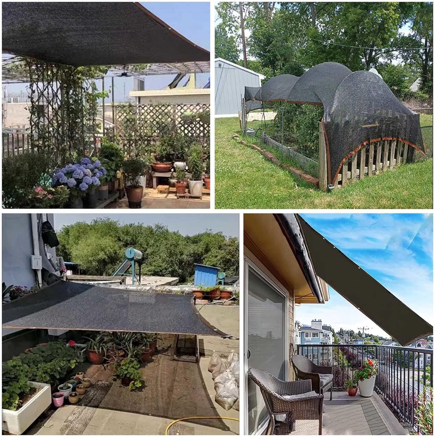 Jolan Shade Netting Black,Breathable Shade Sail,85% Uv Resistant Shade Cloth,2×3m 3×3m 3×4m 3×5m 3×6m 4×4m 4×5m 4×8m Sunblock Shade Fabric Net,Shade Mesh Tarp with Grommets,Black-1x5m(3.3 * 16.4ft)
